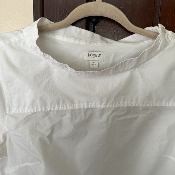 JCREW Bell Sleeve White Mock Collar Shirt - Picture 3 of 4